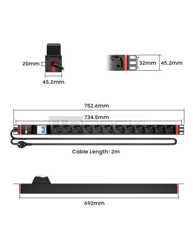 CANALA DI ALIMENTAZIONE (PDU) WPN-PDU-G02-12